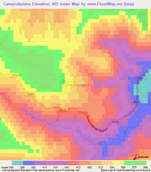 Campodipietra,Italy Elevation Map