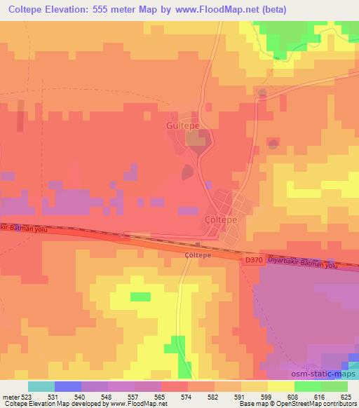 Coltepe,Turkey Elevation Map