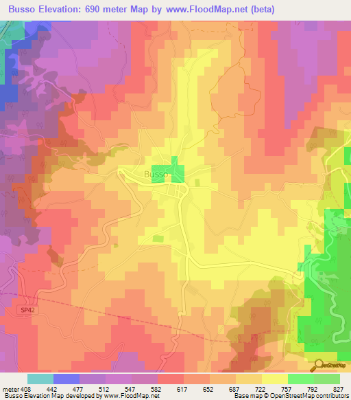 Busso,Italy Elevation Map