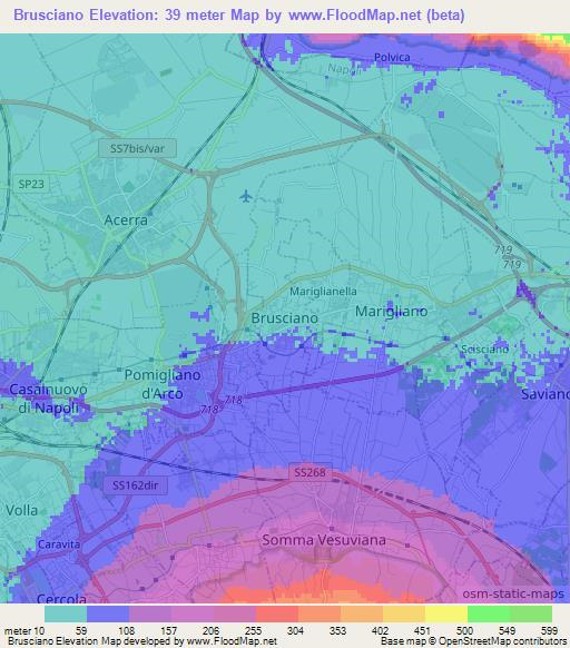 Brusciano,Italy Elevation Map