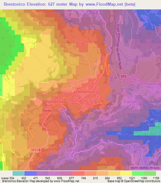 Brentonico,Italy Elevation Map