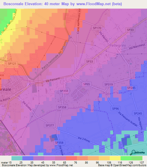 Boscoreale,Italy Elevation Map