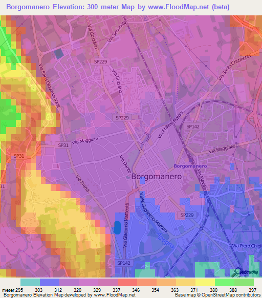 Borgomanero,Italy Elevation Map