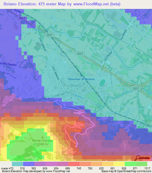 Boiano,Italy Elevation Map