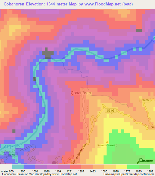 Cobanoren,Turkey Elevation Map