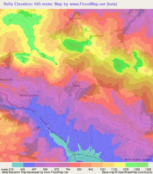 Bella,Italy Elevation Map