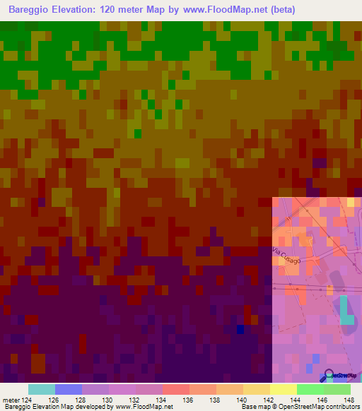 Bareggio,Italy Elevation Map