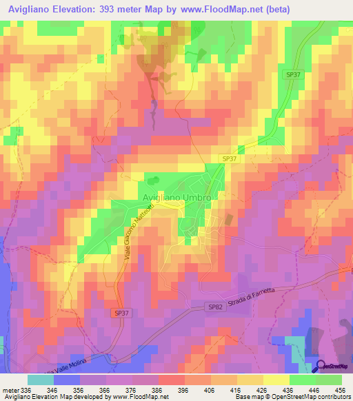 Avigliano,Italy Elevation Map