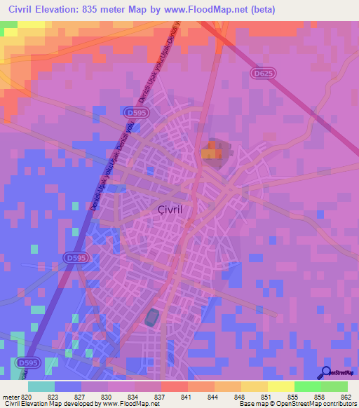 Civril,Turkey Elevation Map