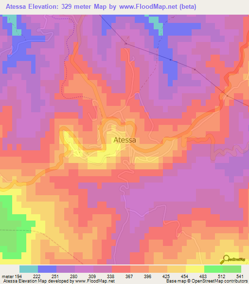 Atessa,Italy Elevation Map