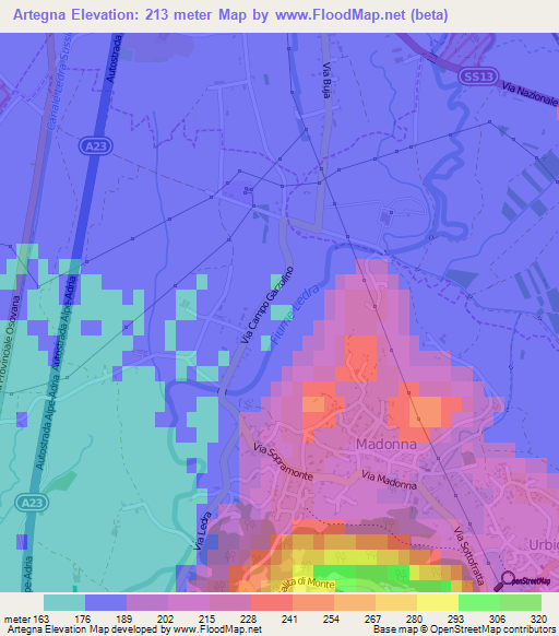 Artegna,Italy Elevation Map