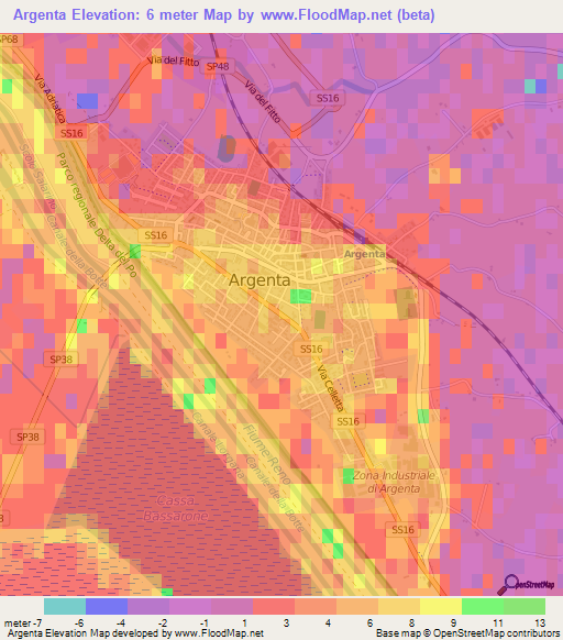 Argenta,Italy Elevation Map