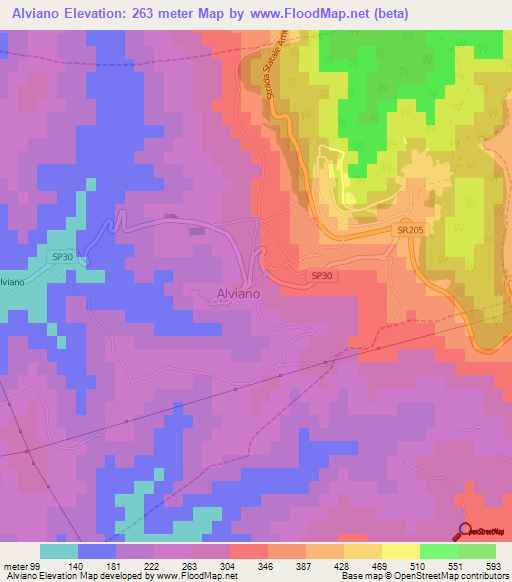 Alviano,Italy Elevation Map