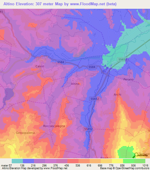 Altino,Italy Elevation Map