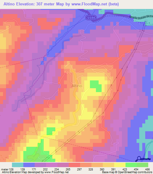 Altino,Italy Elevation Map