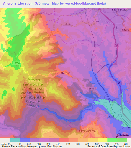 Allerona,Italy Elevation Map