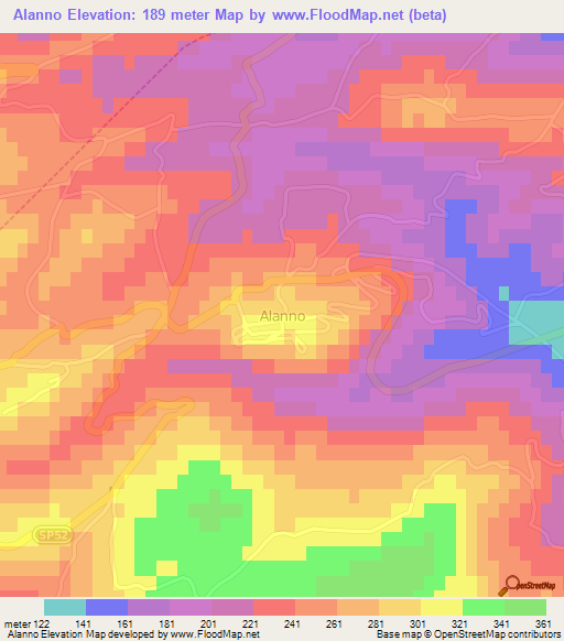 Alanno,Italy Elevation Map