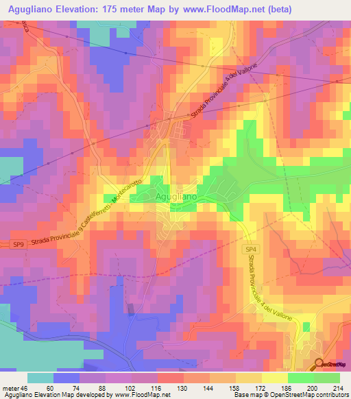 Agugliano,Italy Elevation Map