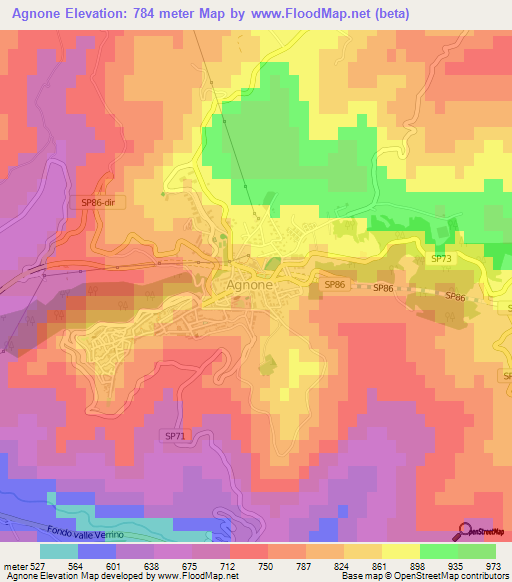 Agnone,Italy Elevation Map