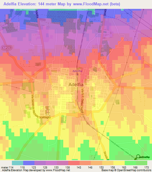 Adelfia,Italy Elevation Map