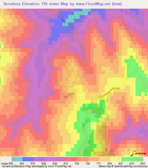 Accettura,Italy Elevation Map