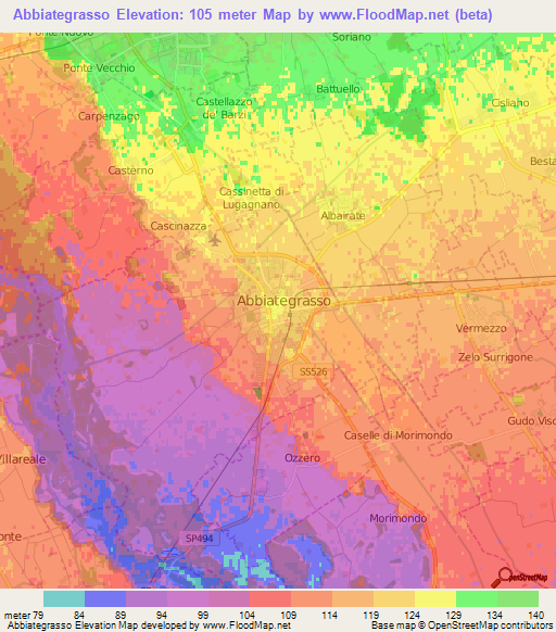 Abbiategrasso,Italy Elevation Map