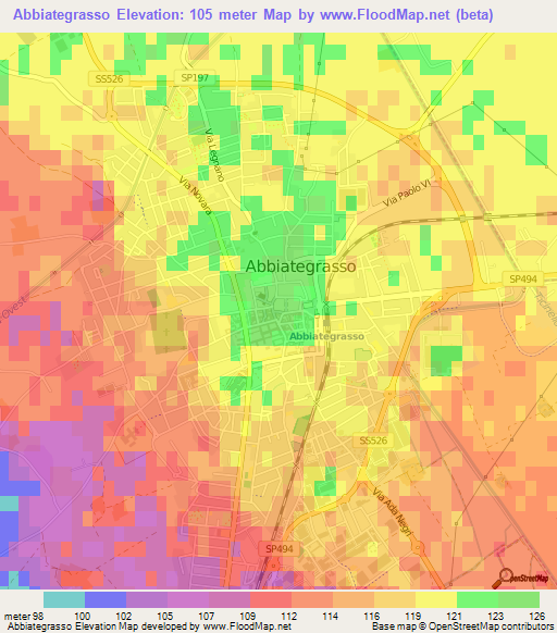 Abbiategrasso,Italy Elevation Map