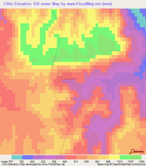 Cillin,Turkey Elevation Map