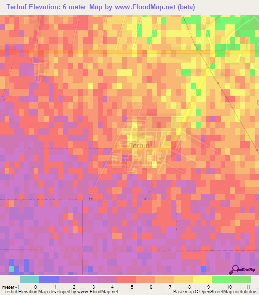 Terbuf,Albania Elevation Map