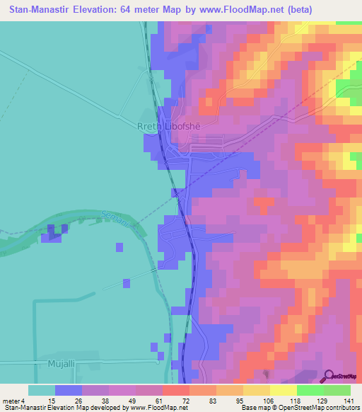 Stan-Manastir,Albania Elevation Map