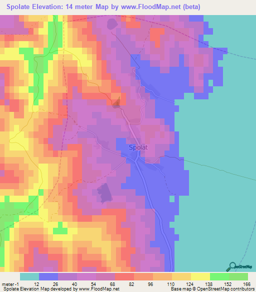 Spolate,Albania Elevation Map