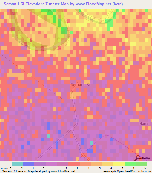 Seman i Ri,Albania Elevation Map