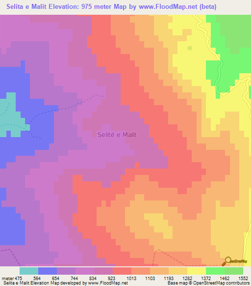 Selita e Malit,Albania Elevation Map