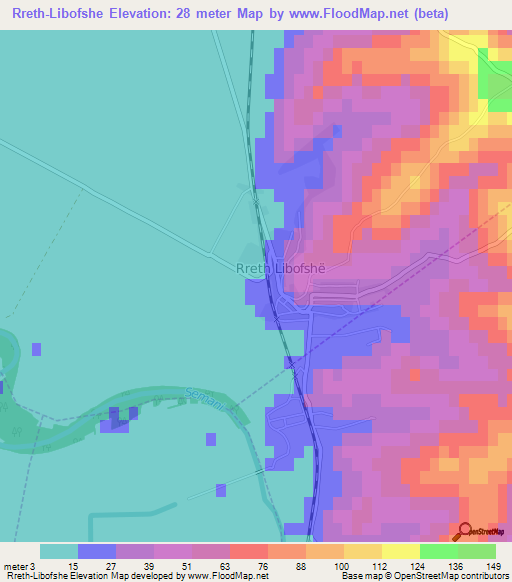 Rreth-Libofshe,Albania Elevation Map