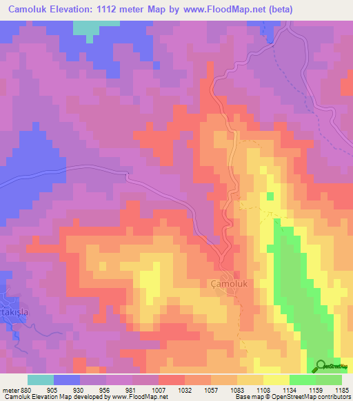 Camoluk,Turkey Elevation Map