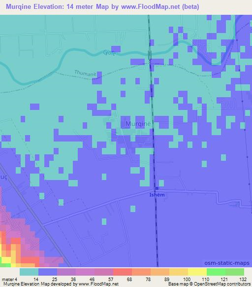 Murqine,Albania Elevation Map