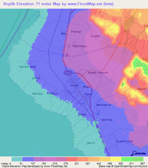 Koplik,Albania Elevation Map