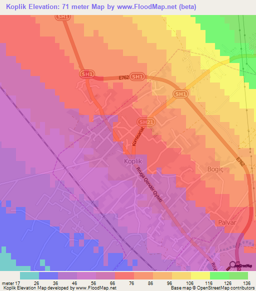 Koplik,Albania Elevation Map