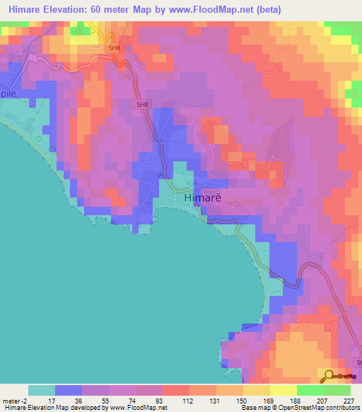 Himare,Albania Elevation Map