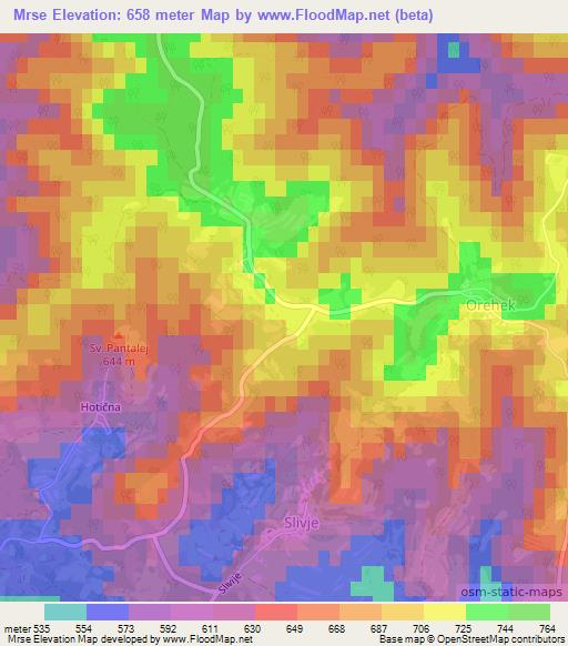 Mrse,Slovenia Elevation Map