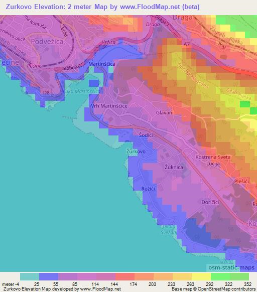 Zurkovo,Croatia Elevation Map