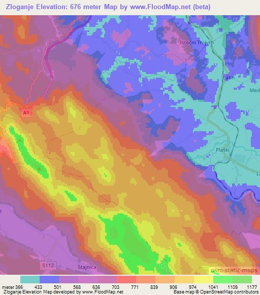 Zloganje,Slovenia Elevation Map