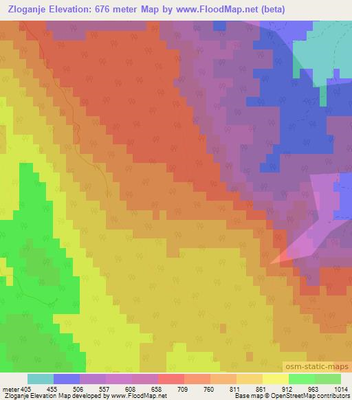 Zloganje,Slovenia Elevation Map