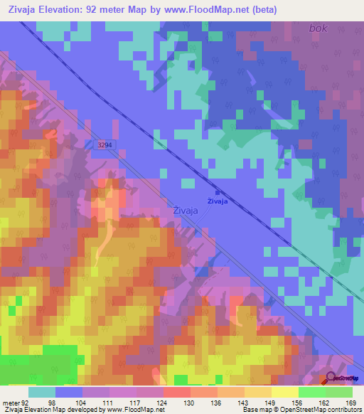 Zivaja,Croatia Elevation Map