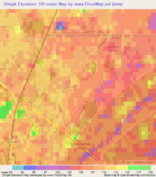 Zitnjak,Croatia Elevation Map