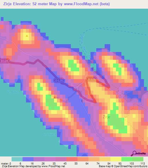 Zirje,Croatia Elevation Map