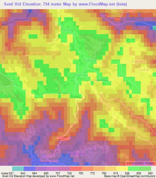 Sveti Vid,Slovenia Elevation Map