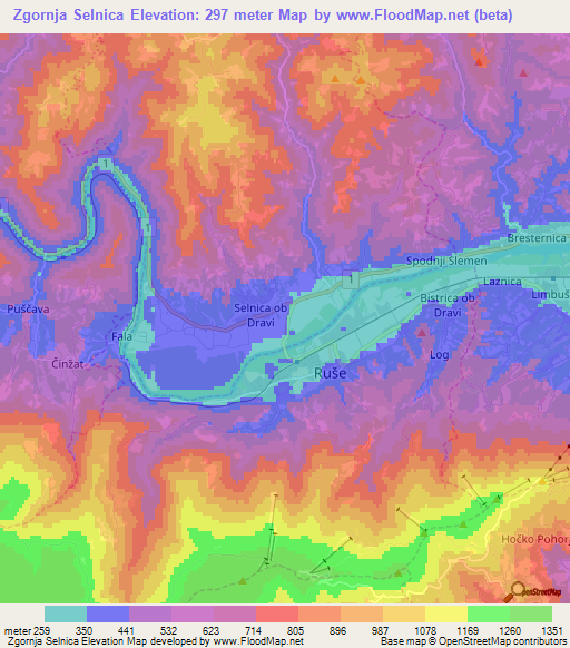 Zgornja Selnica,Slovenia Elevation Map