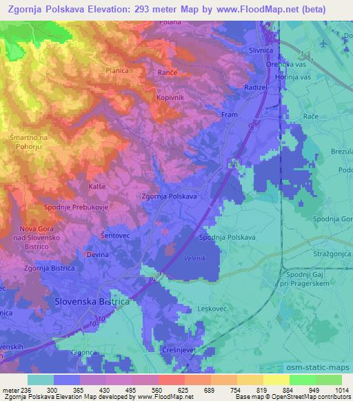 Zgornja Polskava,Slovenia Elevation Map