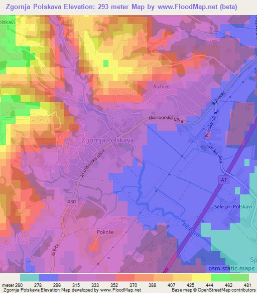 Zgornja Polskava,Slovenia Elevation Map